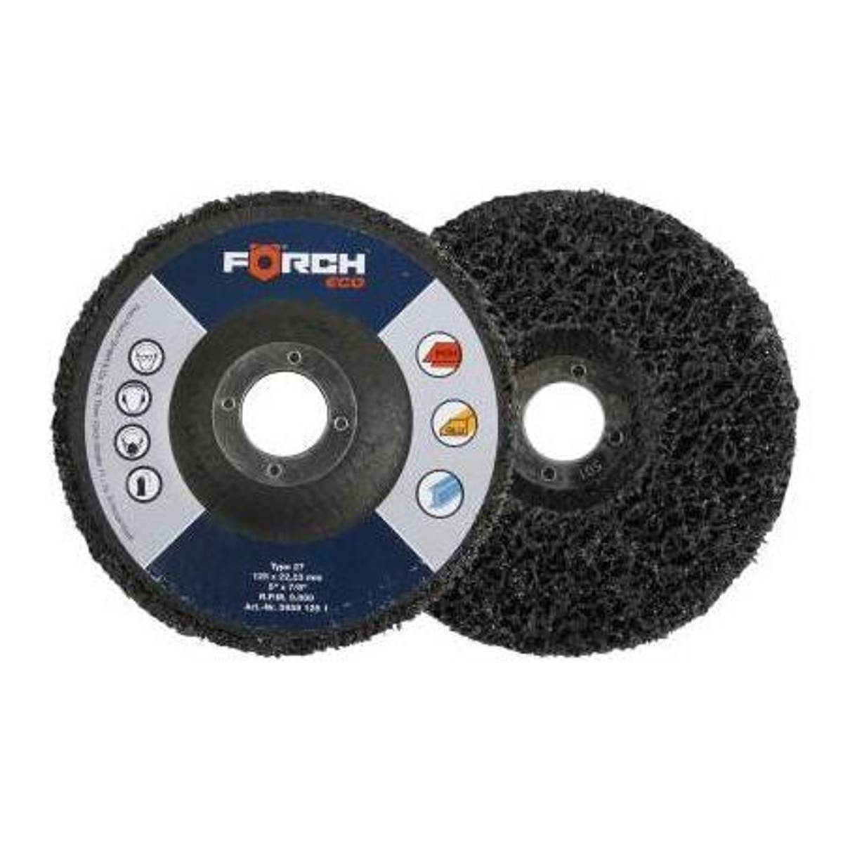 Grovrengjører nylon m/bakplate 125mm